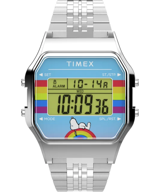 Timex Peanuts® x 80 Dream in Color 34mm Stainless Steel Bracelet Watch TW2V61300 kol saati