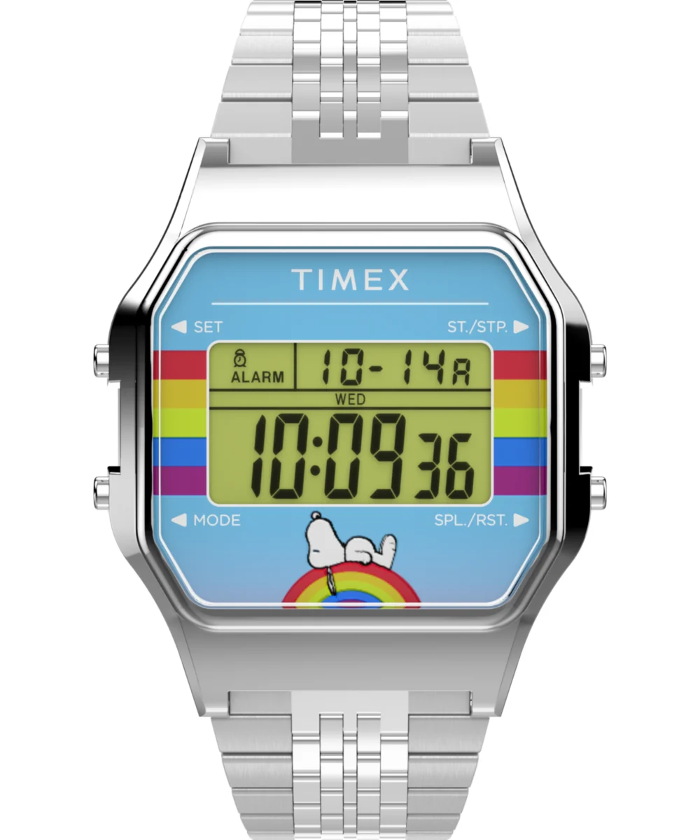 Timex Peanuts® x 80 Dream in Color 34mm Stainless Steel Bracelet Watch TW2V61300 34 mm kol saati