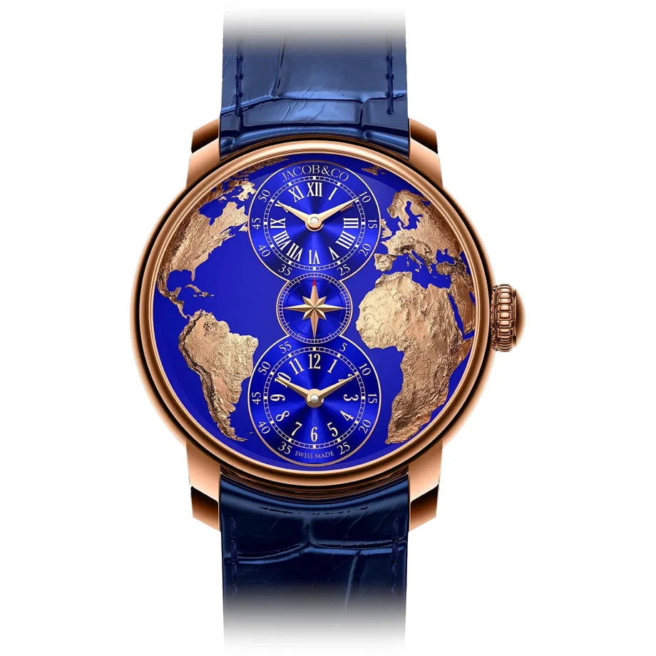 Jacob & Co. Jacob & Co. DT100.40.AA.AE.A The World Is Yours Dual Time Zone kol saati