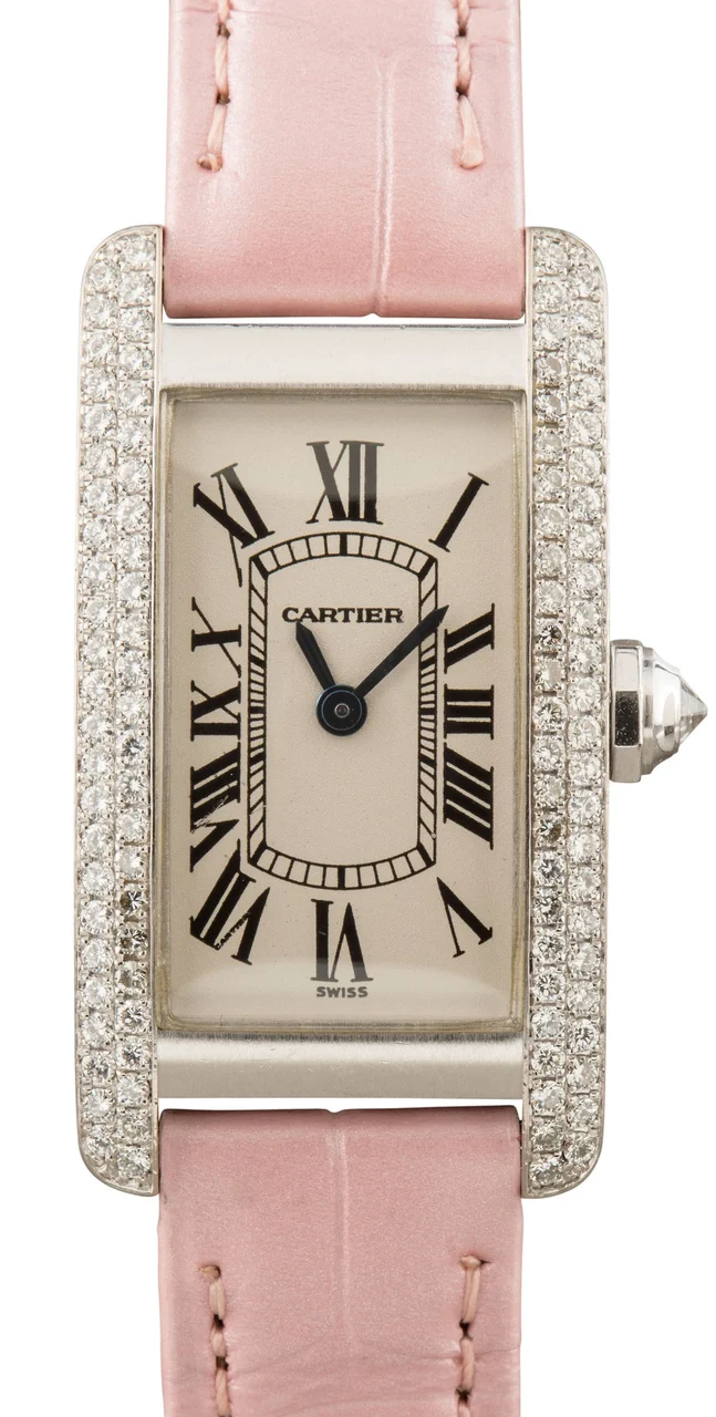 Cartier Tank Americaine 18k White Gold WB701851 kol saati