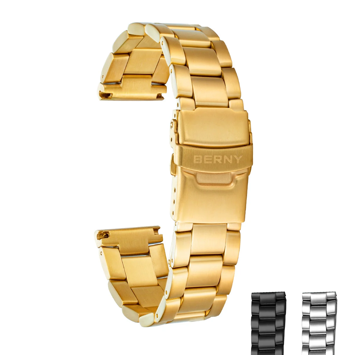 BERNY Stainless Steel Solid Straight End Strap SB20-GD-DGD kol saati