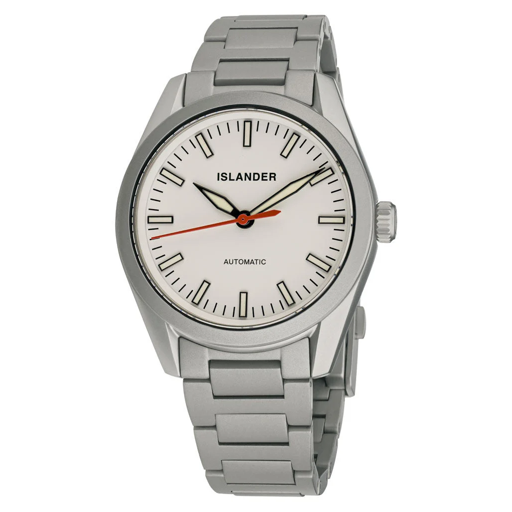 Islander Thunderbolt Pilot Watch with White Dial #ISL-343 40 mm kol saati