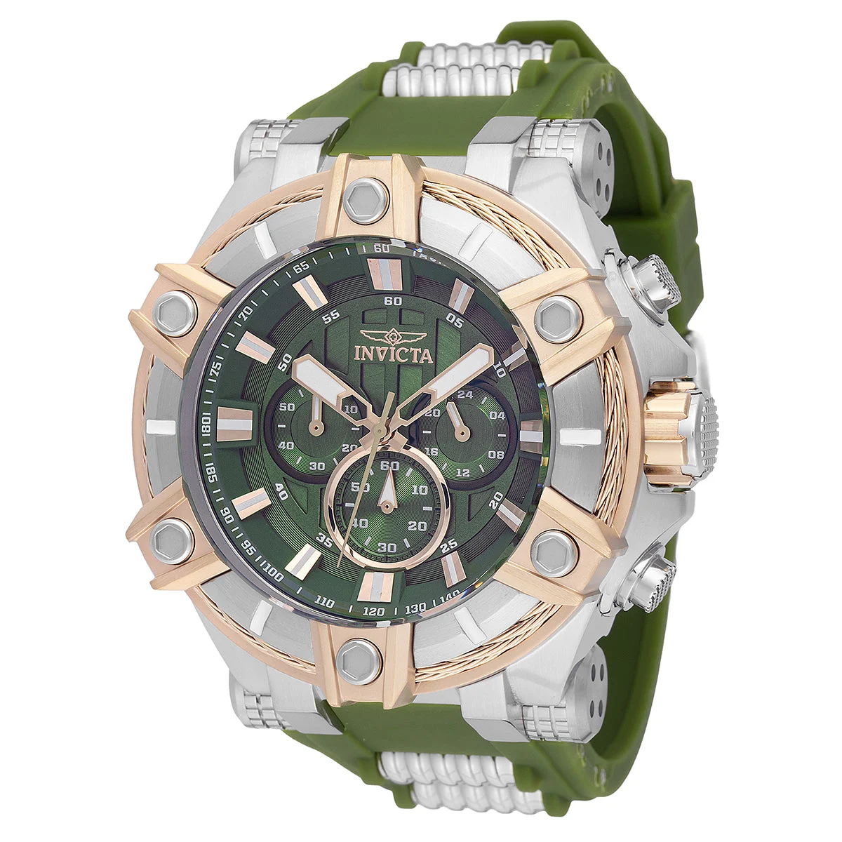 Invicta Bolt Surge Watch - 52mm. Olive Green. Steel (49809) 52 mm kol saati