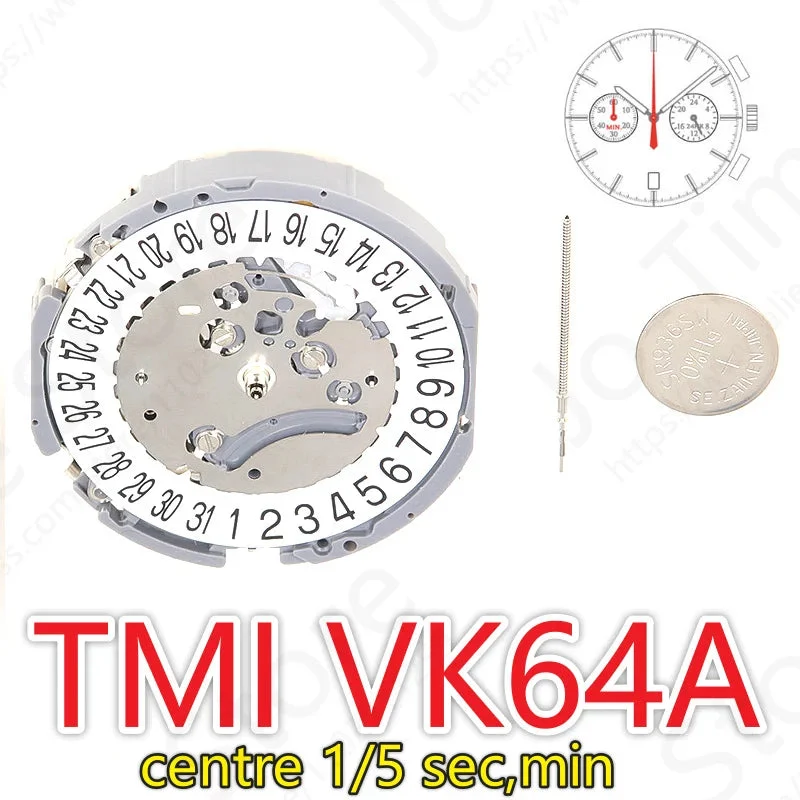 Tandorio Original Seiko TMI VK64 movement Quartz 2 eys 5 hands Hattori / SII VK Series Japanese vk64 Quartz Movement Date At 6 o'clock 12000053099261155 kol saati