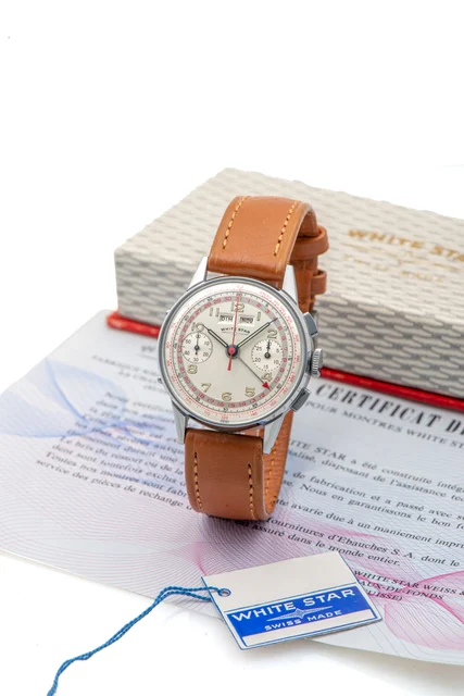 White Star WHITE STAR, REF. 14.021, TRIPLE DATE CHRONOGRAPH, TWO-TONE DIAL, CHROME AND STE