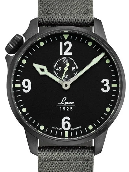 Laco Spirit of St. Louis Type C Dial Automatic Pilot Watch with PVD Case and Sapphire Crystal #861909 42 mm kol saati