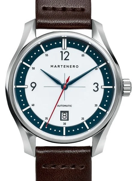 Martenero Kerrison Automatic Watch with White Dial, Sapphire Crystal #KER001 42 mm kol saati