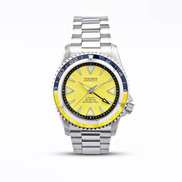 Viqueriawatches Calipso GMT – Saffron Yellow kol saati
