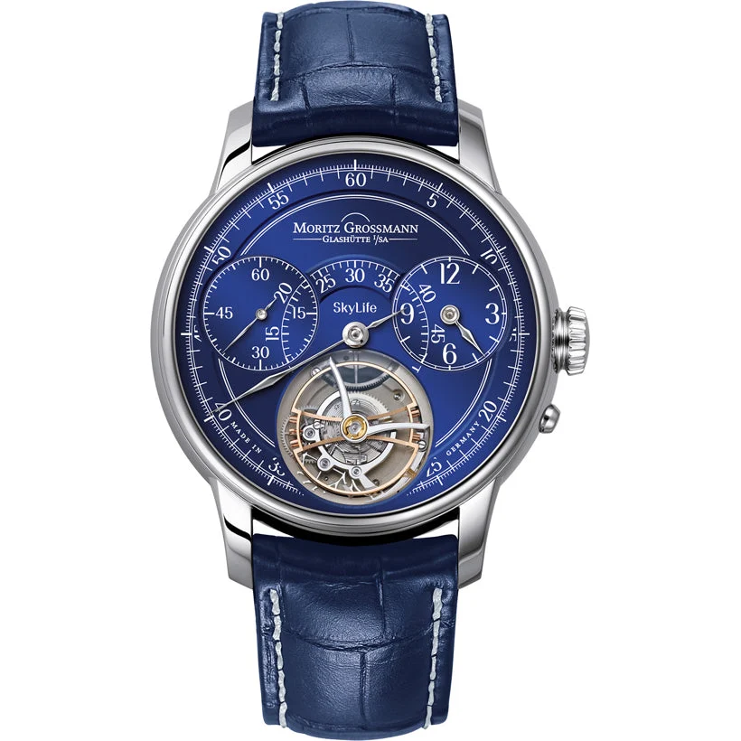 Moritz Grossmann Benu Tourbillon White Gold Blue Dial MG-001909 kol saati
