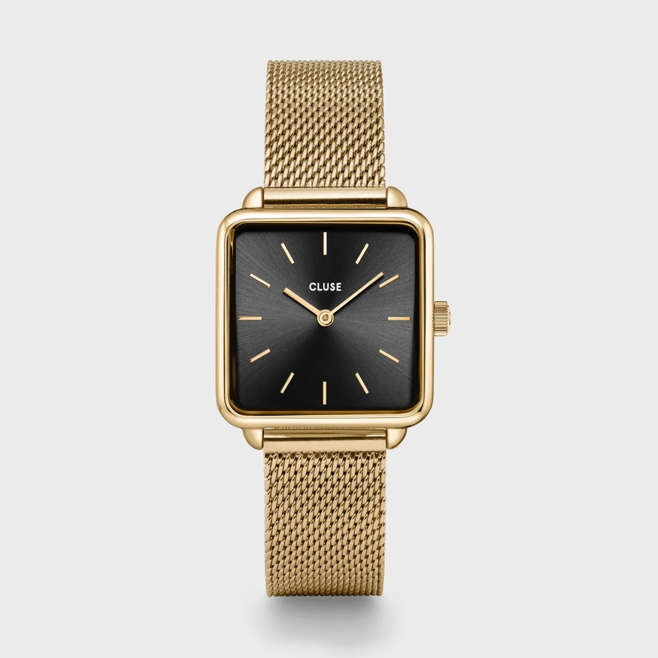 CLUSE Tétragone Watch Mesh, Black, Gold Colour CW10308 28.5 mm kol saati