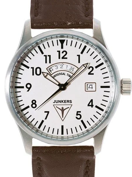 Junkers Swiss GMT Watch with Second Independent Time Zone #6240-1 kol saati