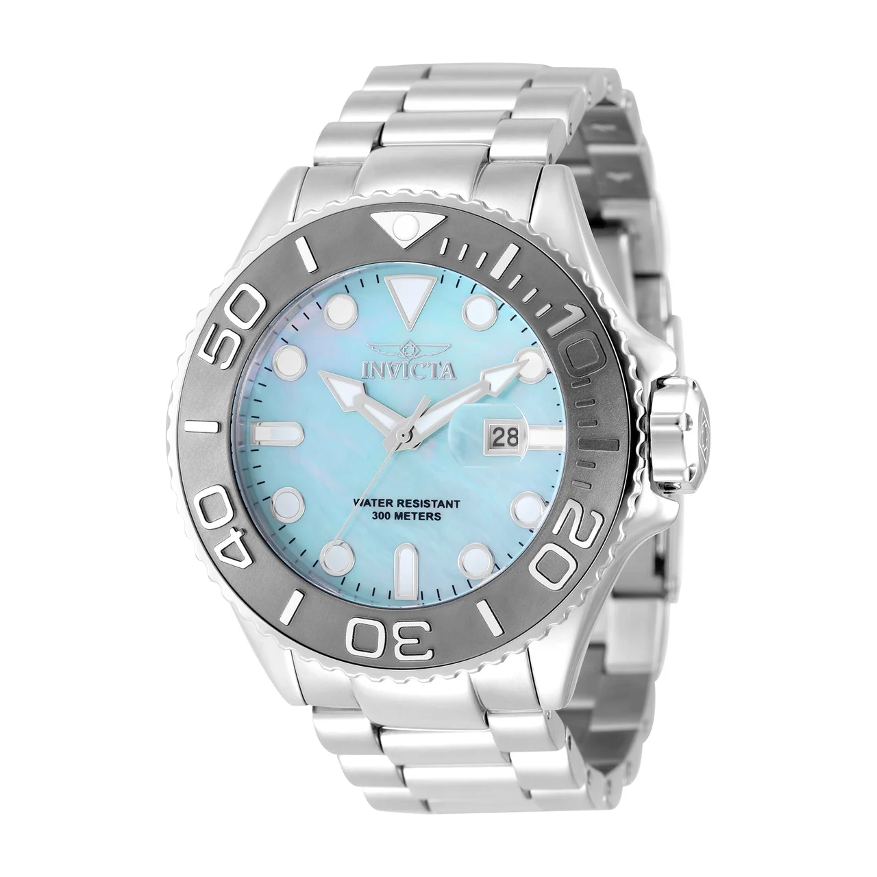 Invicta Grand Diver Watch w/ Mother of Pearl Dial - 52mm, Steel (49156) 52 mm kol saati