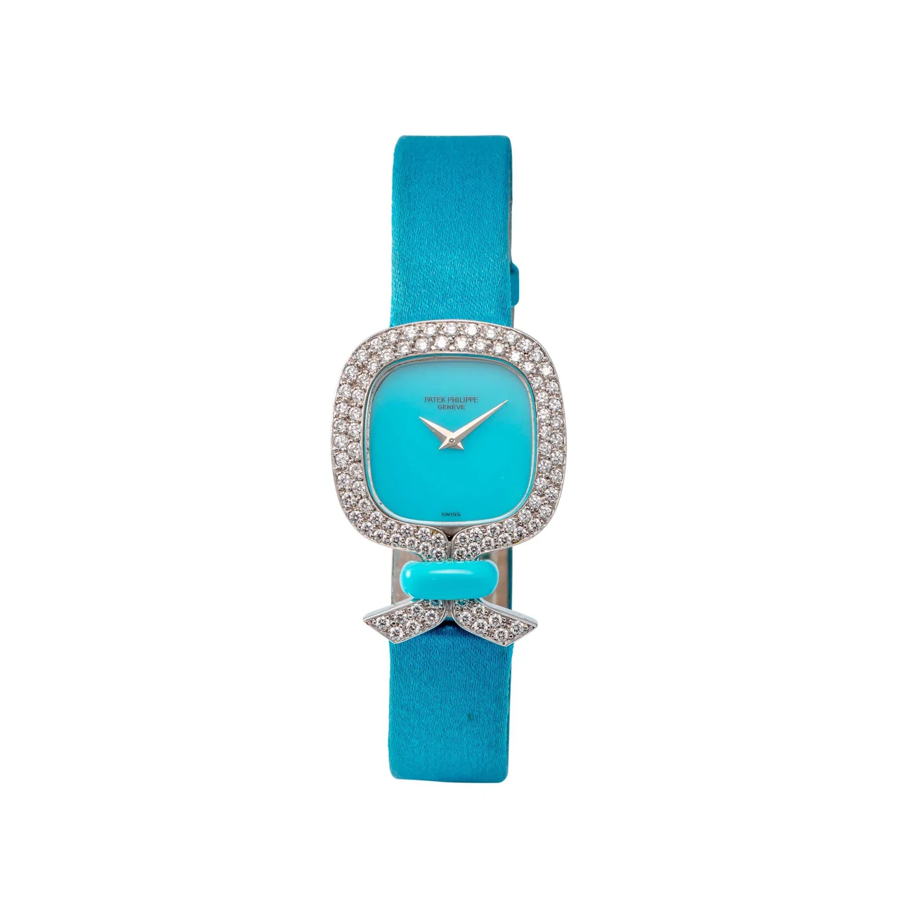 Patek Philippe PATEK PHILIPPE REF. 4298, LADY'S, TURQUOISE DIAL; 18K WHITE GOLD AND DIAMONDS kol saati