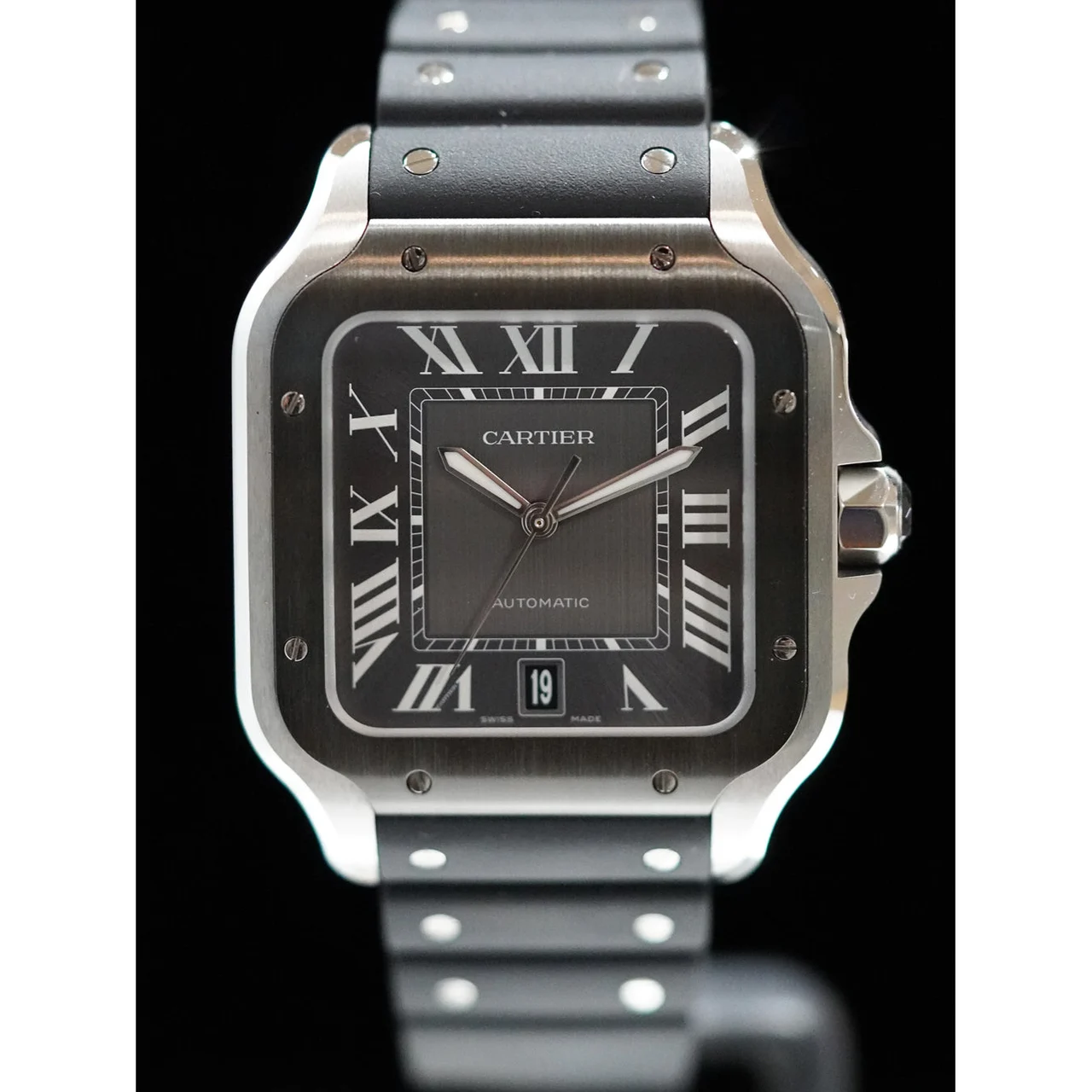 Cartier Santos Black ADLC Steel 210009N32479 39.8 mm kol saati
