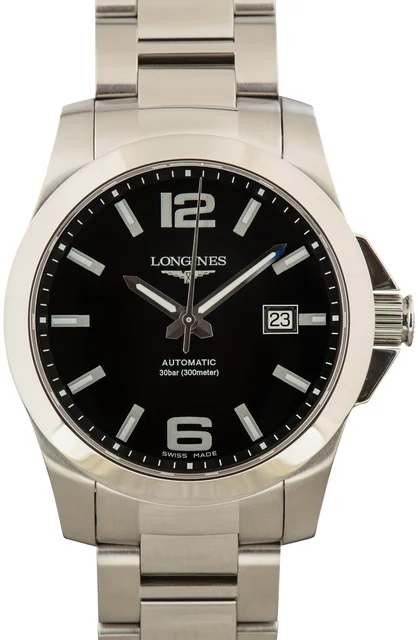 Longines Conquest Black Dial L3.777.4.58.6 kol saati