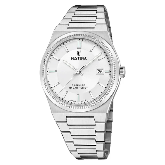 Festina Swiss Made Retro Quartz with White Dial #F20034-1 kol saati