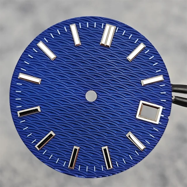 Tandorio Watch Dial NH35 Dial Wave Textured Surface No Luminescence Watch Faces Watch Acce