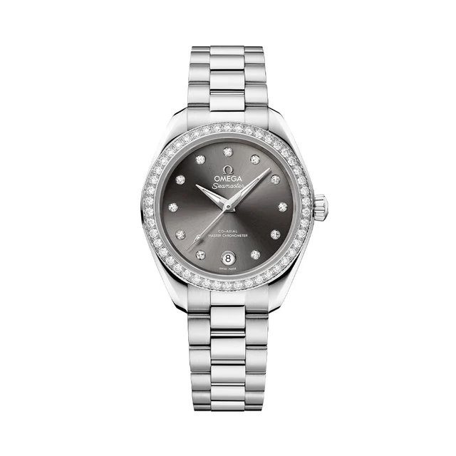OMEGA Seamaster Aqua Terra 150M Diamonds 30mm - Grey on Bracelet O22015302056001 kol saati