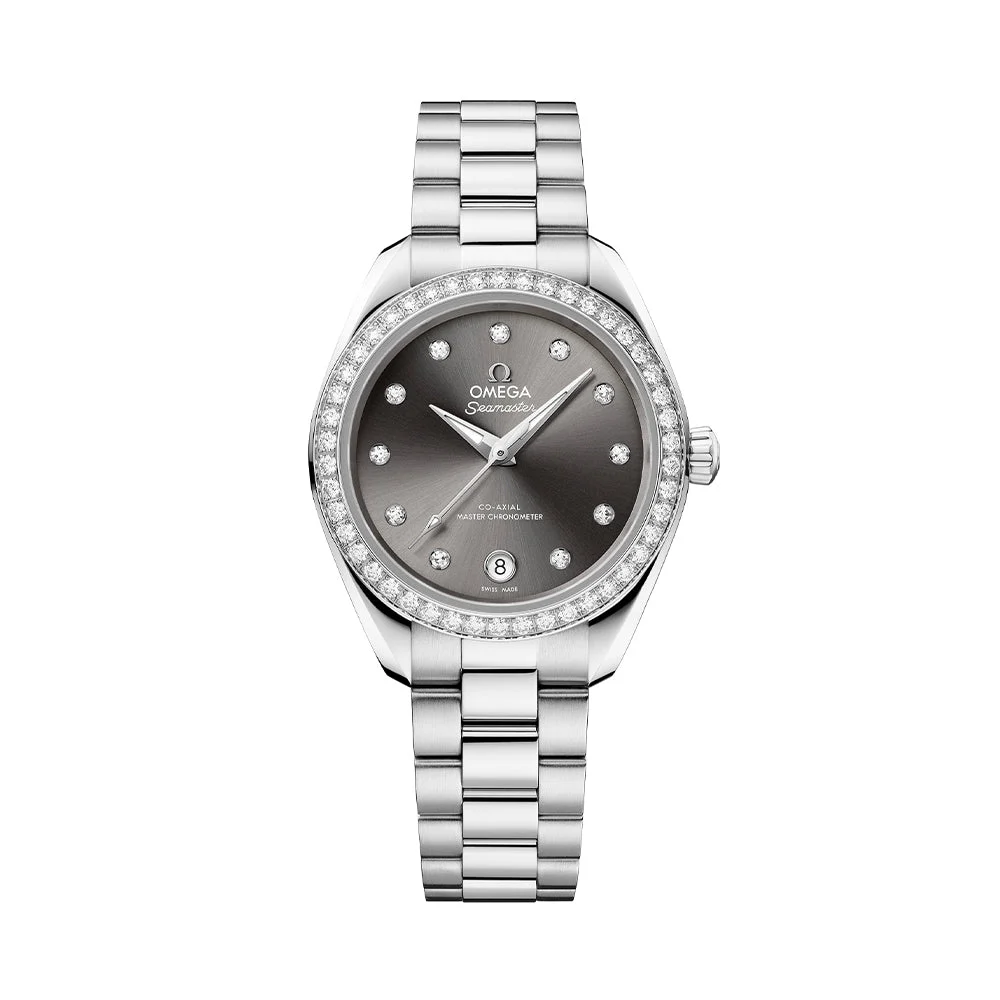 OMEGA Seamaster Aqua Terra 150M Diamonds 30mm - Grey on Bracelet O22015302056001 30 mm kol saati
