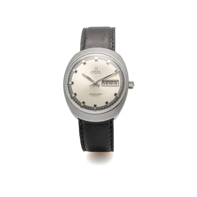 OMEGA Ref. 166.035, self-winding, centre-seconds, date, day, silver dial; “Seamaster” “Cos
