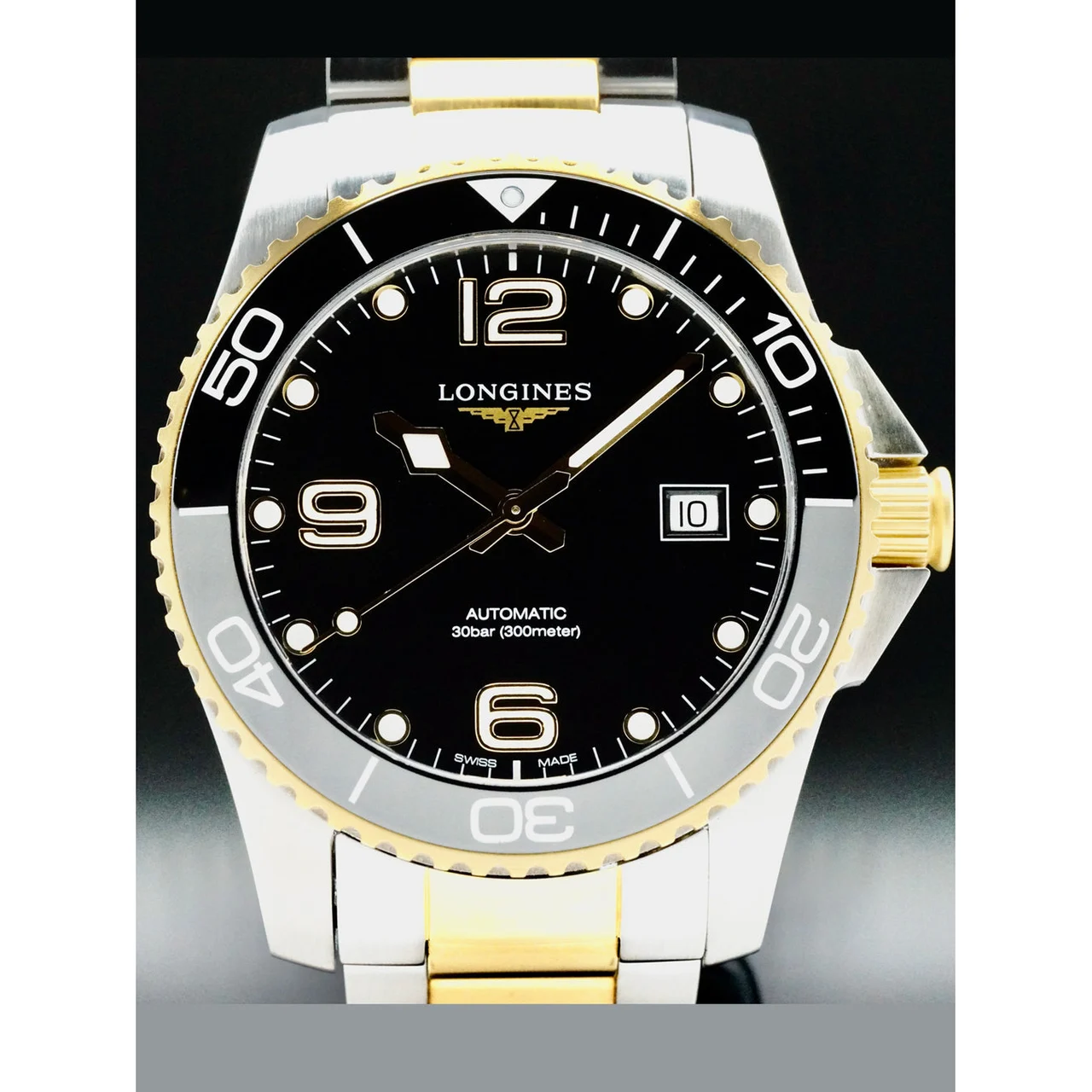 Longines Hydroconquest Black Dial Steel PVD Automatic L3.742.3.56.7 210000064824 41 mm kol saati