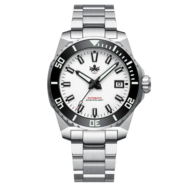 Phoibos Leviathan 40 Automatic Dive Watch with White Dial #PY050E kol saati