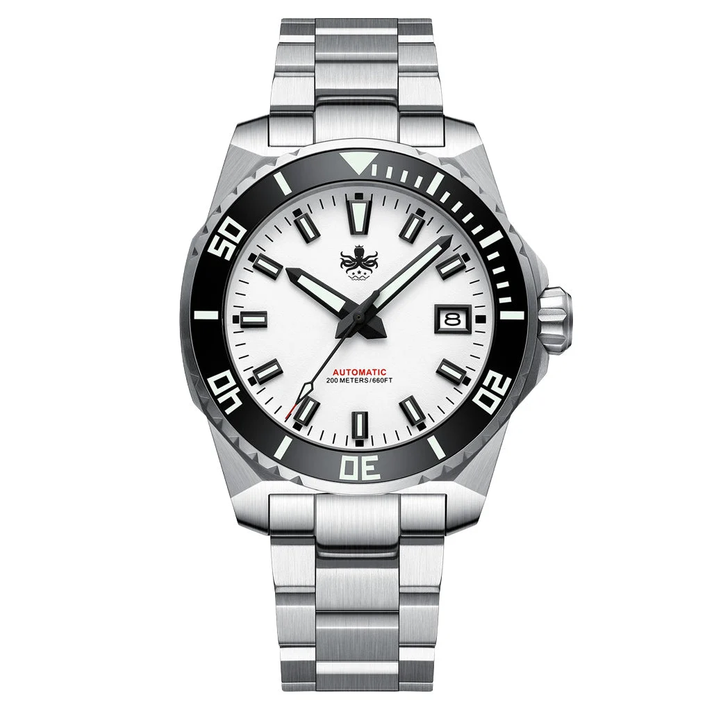 Phoibos Leviathan 40 Automatic Dive Watch with White Dial #PY050E 40 mm kol saati