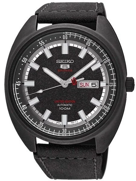 Seiko Limited Edition Sports 5 Automatic 24-Jewel Watch with a 44mm Turtle-Style Case #SRP