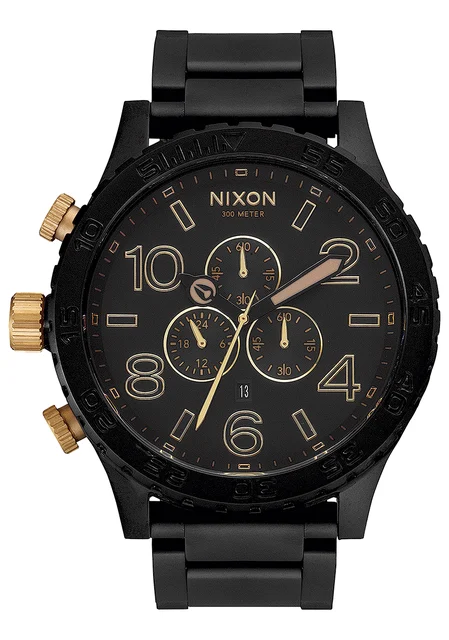 Nixon US Chrono - Matte Black / Gold A083-1041-00 kol saati