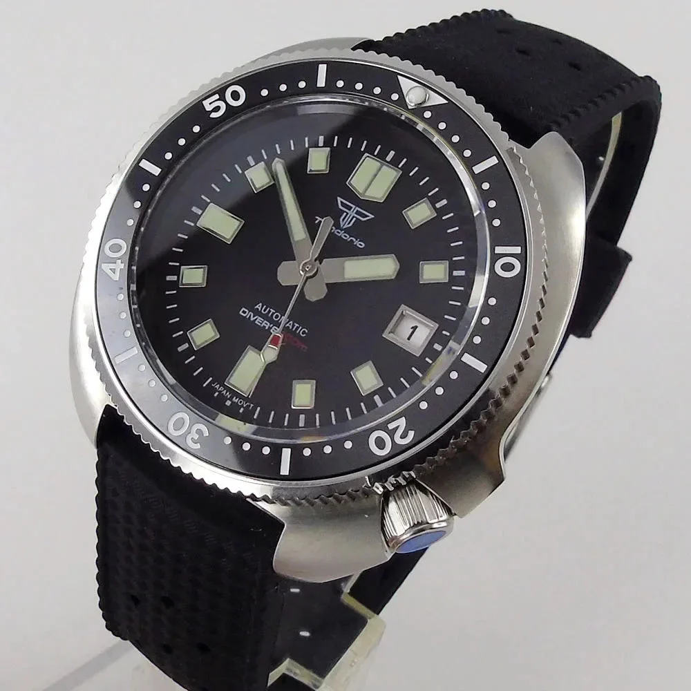 Tandorio Watches Turtle Dive Watch Tandorio TD239P 120 Clicks 3.8 Crown Super Luminous Dial Sapphire 20Bar Japan NH35 12000039772692068 44 mm kol saati