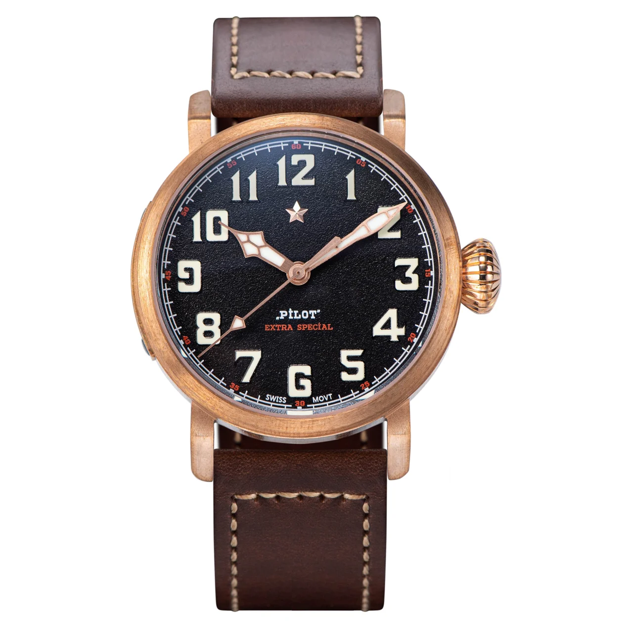 Sugess Pilot Master SUPILOT052 Black Dial NH35 Automatic Movement C 42 mm kol saati