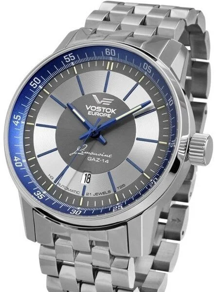 Vostok Europe Vostok-Europe GAZ Limo Silver-Grey Dial Watch with Trigalight Illumination 5