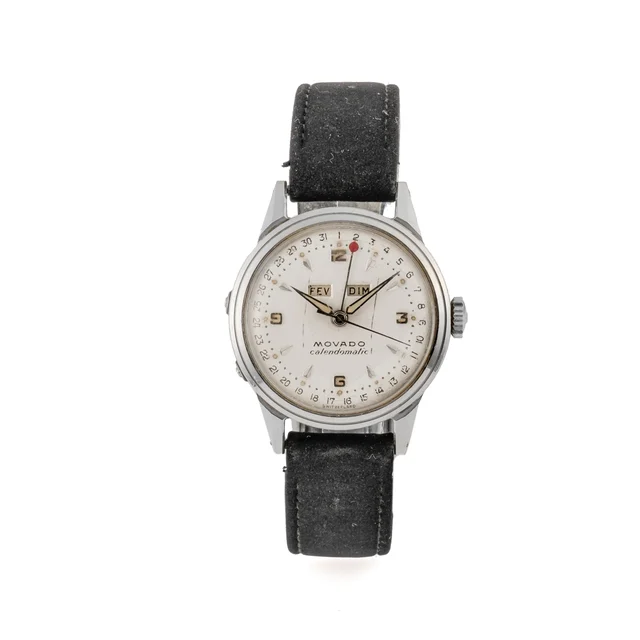Movado Ref. 2523, self-winding, triple date à guichets (with apertures); “Calenderno ”; st