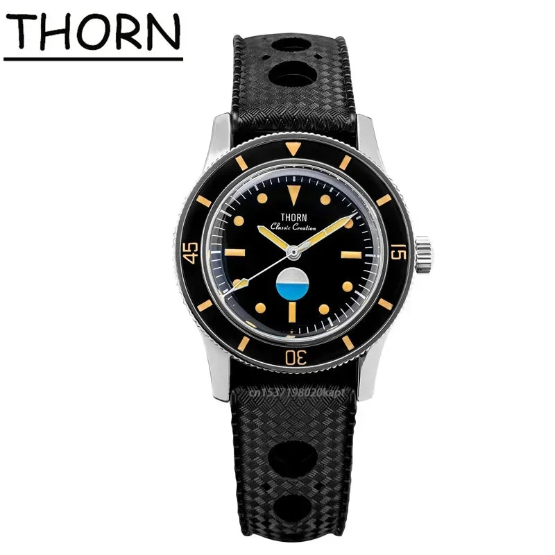 Tandorio Titanium Fifty Fathoms Thorn T007 38mm Retro PT5000 Movement 20ATM Sapphire Diving Watch 12000051809149563 38 mm kol saati