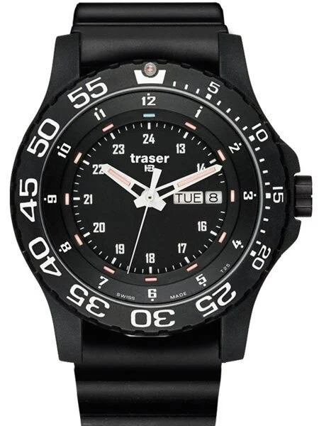 Traser Elite Red Military Watch with 45mm Case and a Sapphire Crystal #100378 kol saati