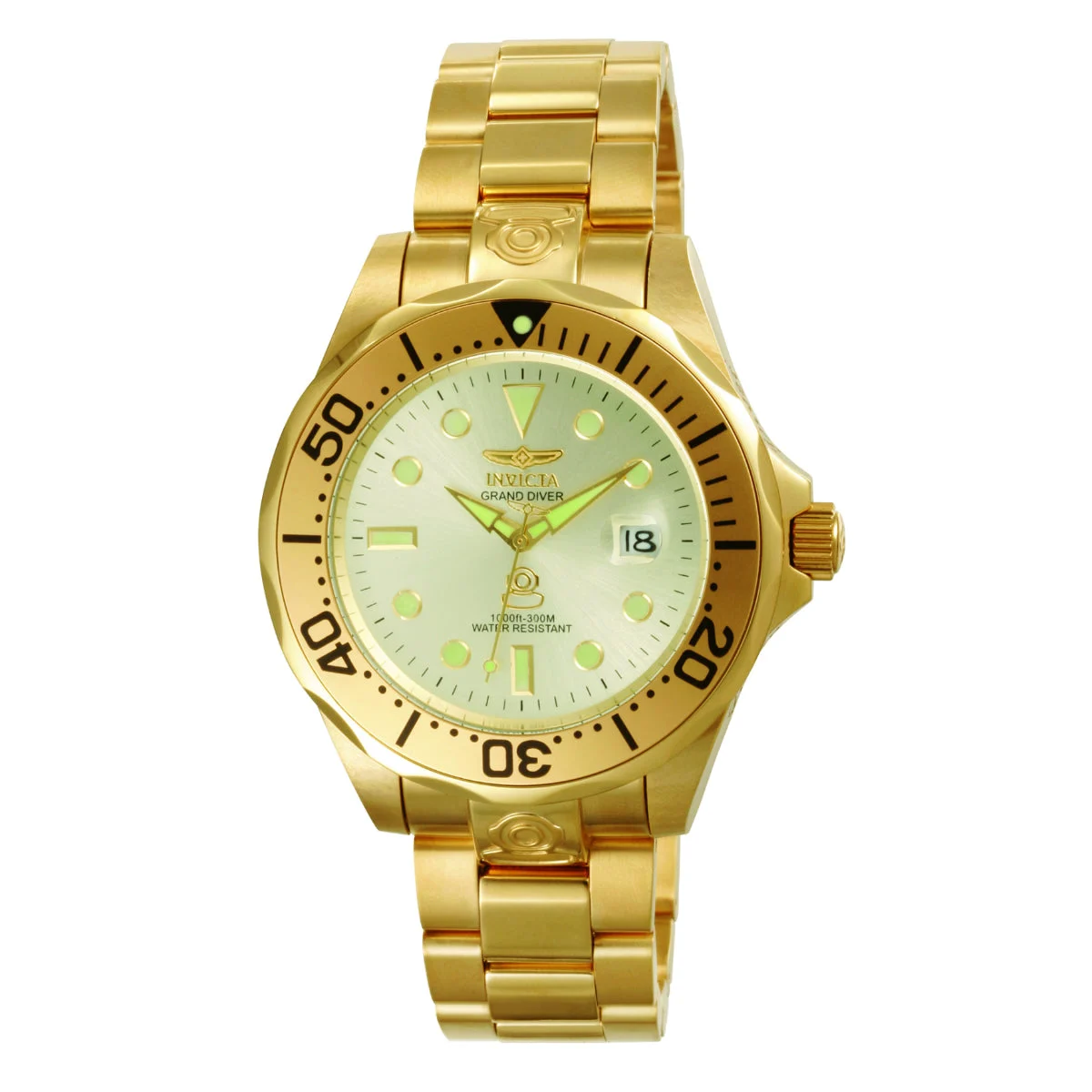 Invicta Grand Diver Deep Garrison Automatic Watch - 47mm. Gold (3051) 47 mm kol saati