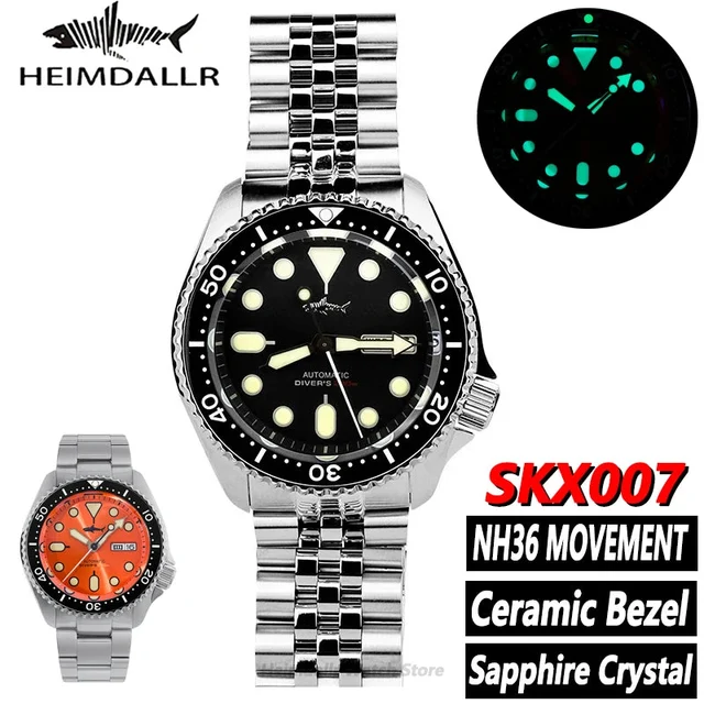 Tandorio HEIMDALLR Skx007 Men Watch NH36 Movement Sharkey Ceramic Bezel 200M Waterproof Sa