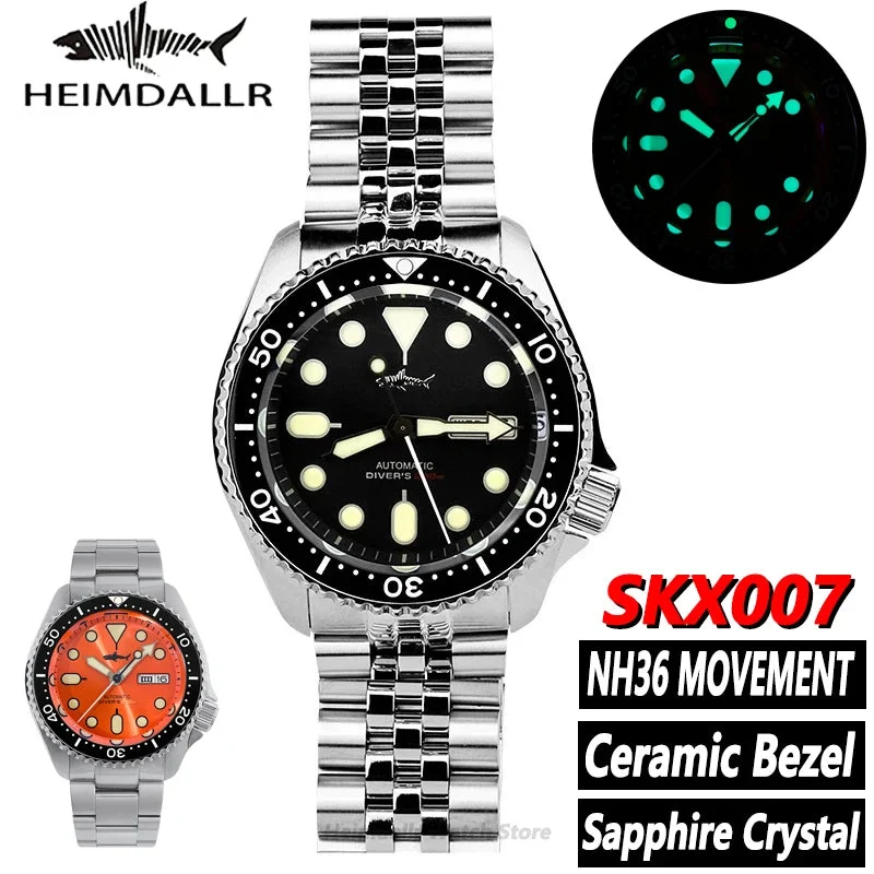 Tandorio Watches HEIMDALLR Skx007 Men Watch NH36 Movement Sharkey Ceramic Bezel 200M Waterproof Sapphire Automatic Mechanical Dive 1005009340956088-3 Steel-Yellow-CHINA 46 mm kol saati