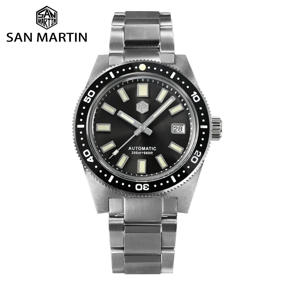 Tandorio San Martin 62mas V4 Diver SN0007G 41mm NH35 Automatic AR Sapphire Date Window 20bar c3 Luminous 14:350850#Blue Rubber;200007763:201336100 41 mm kol saati