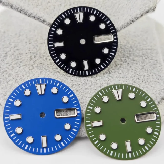 Tandorio Watch Dial BGW9 Ice Blue Luminous Watch Faces with Dual Date Calendar Window Watc