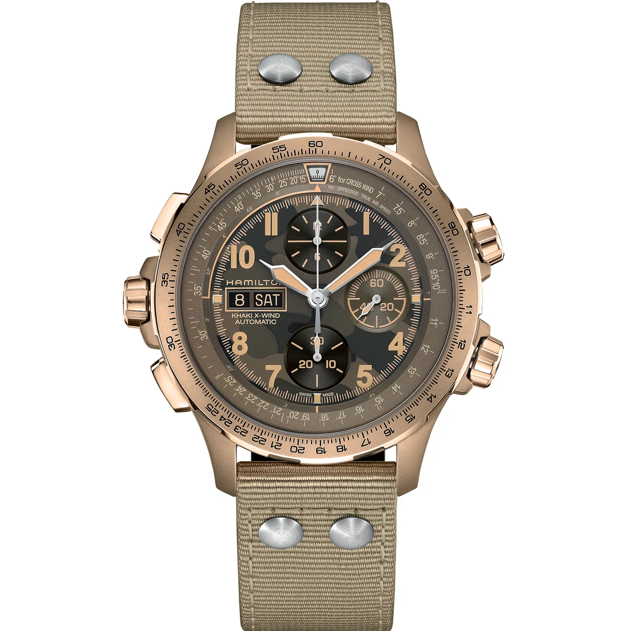 Hamilton Khaki Aviation X-Wind Auto Chrono H77916920 45 mm kol saati