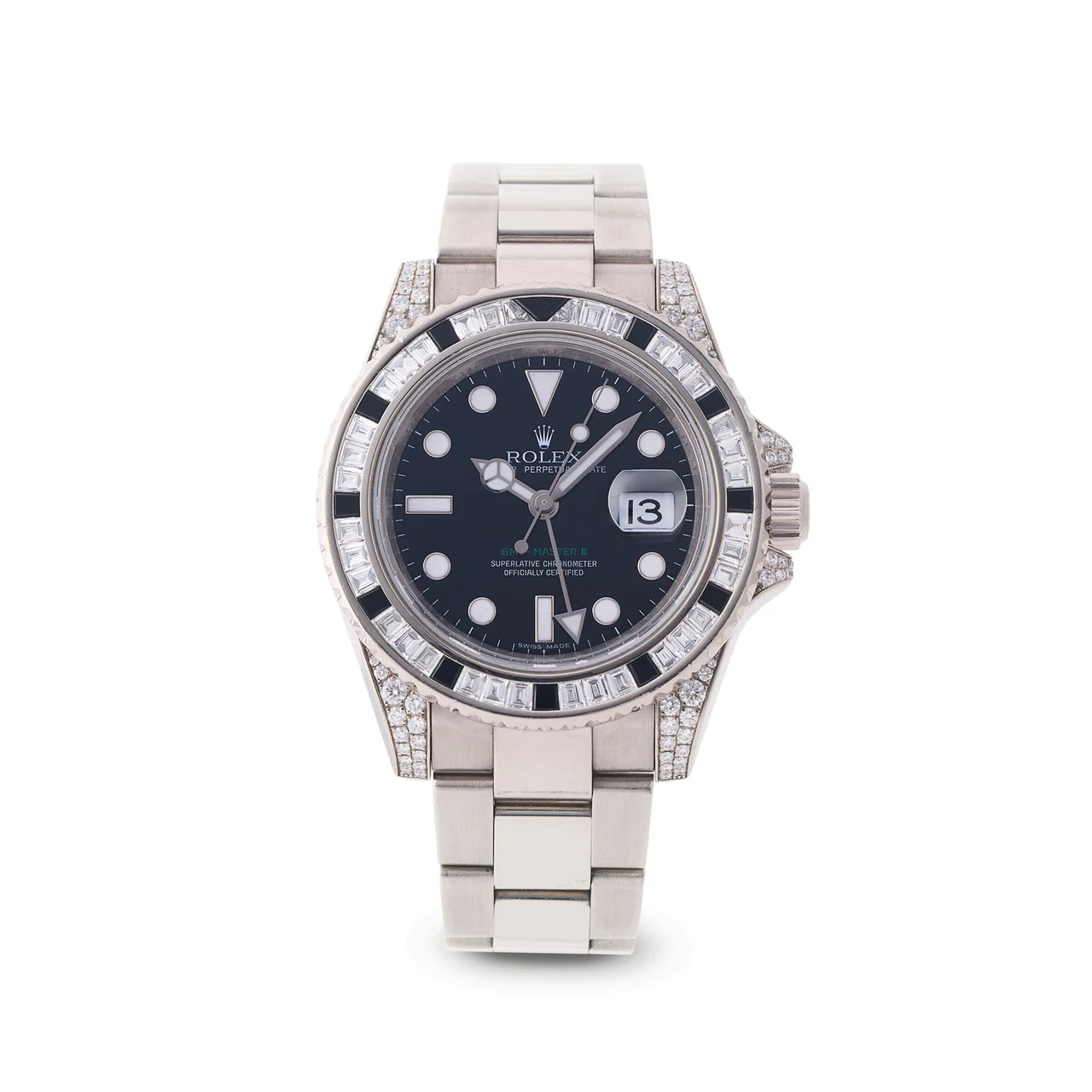 Rolex ROLEX REF. 116759SANR, GMT-MASTER II, 18K WHITE GOLD,DIAMOND BLACK SAPPHIRES kol saati