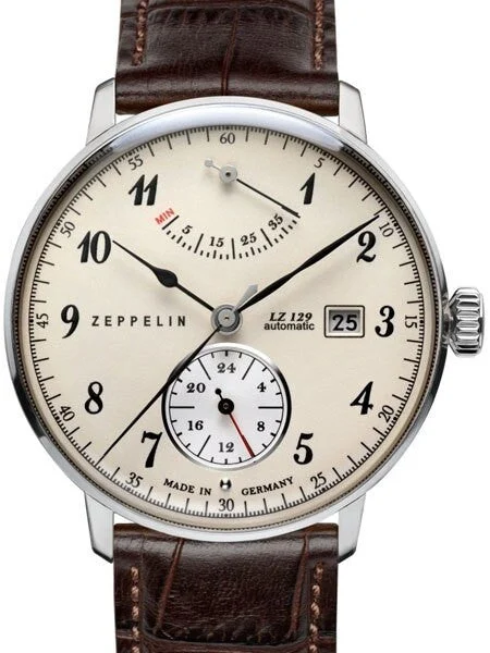 Graf Zeppelin Scratch and Dent - LZ129 Hindenburg Automatic Watch with Power Reserve #7060-4-SND1 kol saati