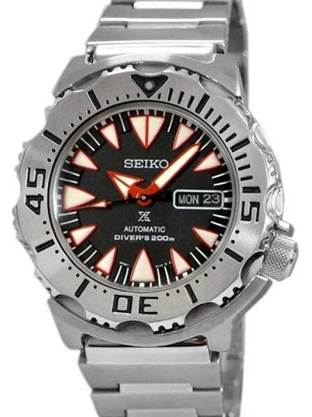 Seiko Generation Black-Red Monster with new 24-Jewel Automatic Movement #SRP313K2 43 mm kol saati