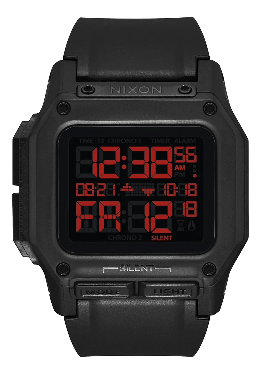 Nixon US Regulus - All Black / Red A1180-760-00 46 mm kol saati