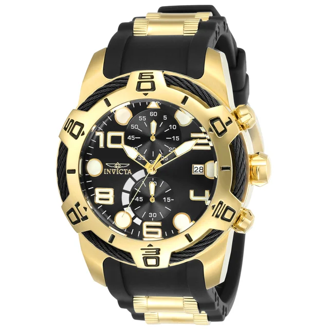 Invicta Bolt Tensile Watch - 50mm. Gold, Black (24218) kol saati