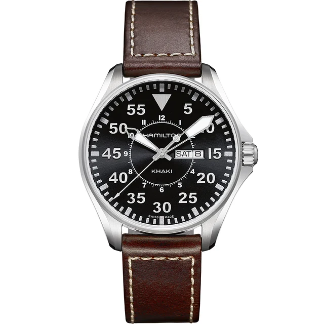 Hamilton Khaki Aviation Pilot Day Date Quartz H64611535 kol saati