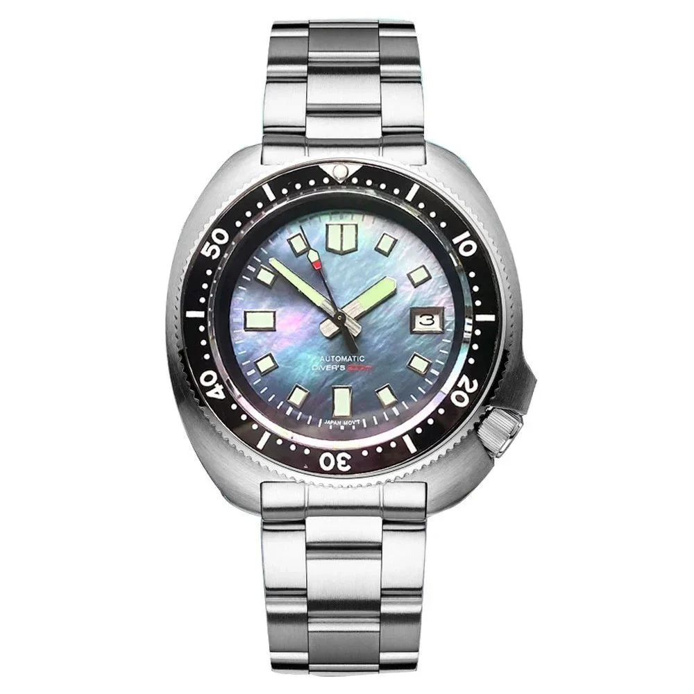Wristfull Tandorio 44mm NH35 MOP Dial Watch Captain Diving 20Bar Sapphire TD207 14:350850#nologo white A 44 mm kol saati