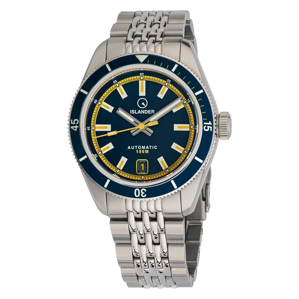 Islander Port Jefferson Skin Diver Automatic Watch with Navy Blue Dial #ISL-297 48 mm kol saati