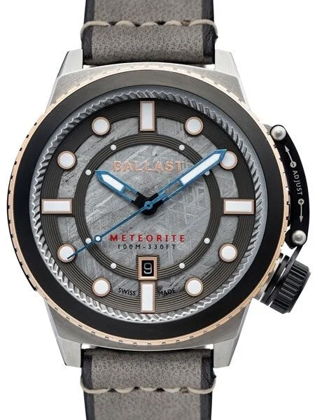 Ballast Trafalgar Conqueror Swiss Automatic Watch with Meteorite Dial and Unique Bezel System #BL-3139-01 47 mm kol saati